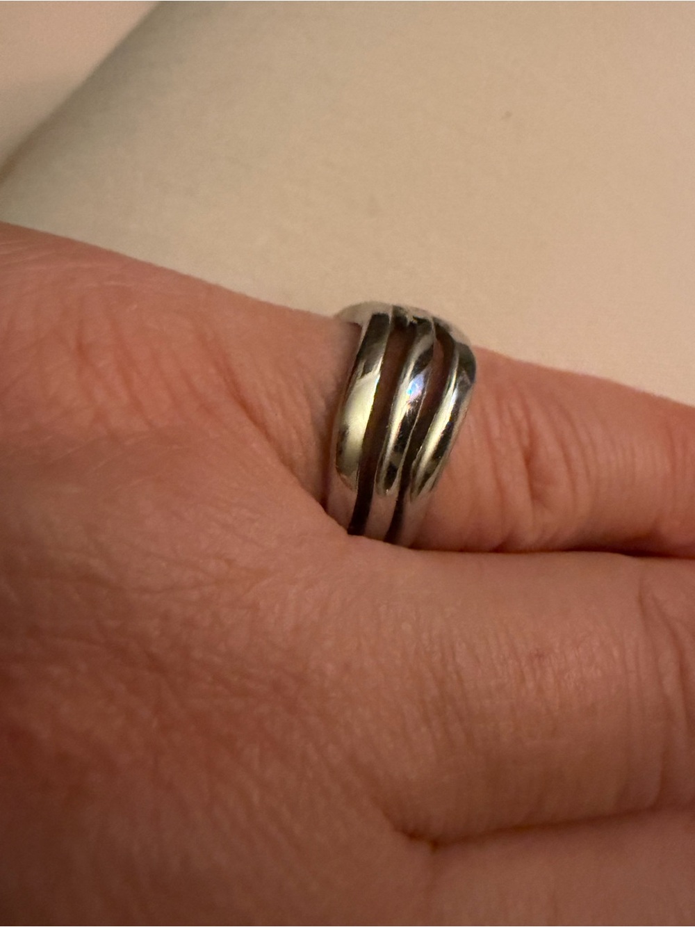 Classic Triple-Band Sterling Silver Ring - Silver size 6